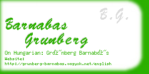 barnabas grunberg business card